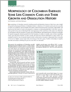 Morphology of Colombian emerald: Some less common cases and their growth and dissolution history